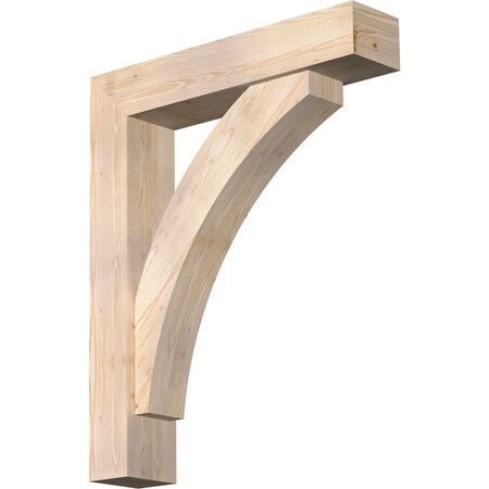 Ekena Millwork Thorton Block Smooth Bracket w/ Offset Brace, Douglas Fir, 7 1/2"W x 36"D x 44"H BKT0806X36X44THR05SDF